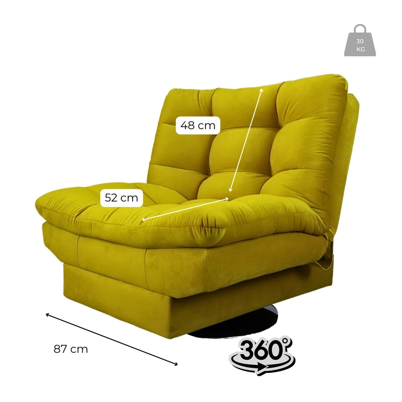 Sillón Moderno Individual Amarillo
