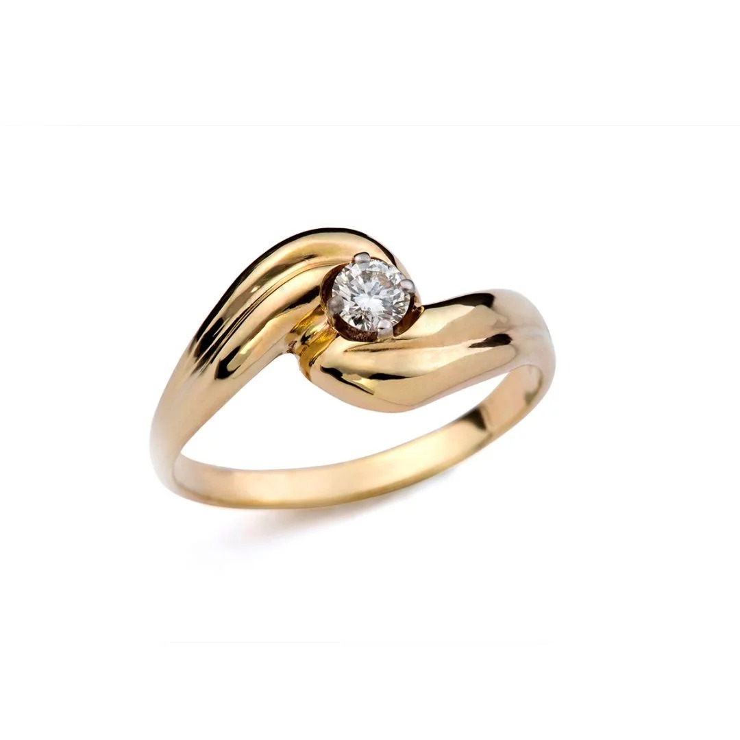 Sortija Oro solido 14k Diamante Nat. 0.20 cts