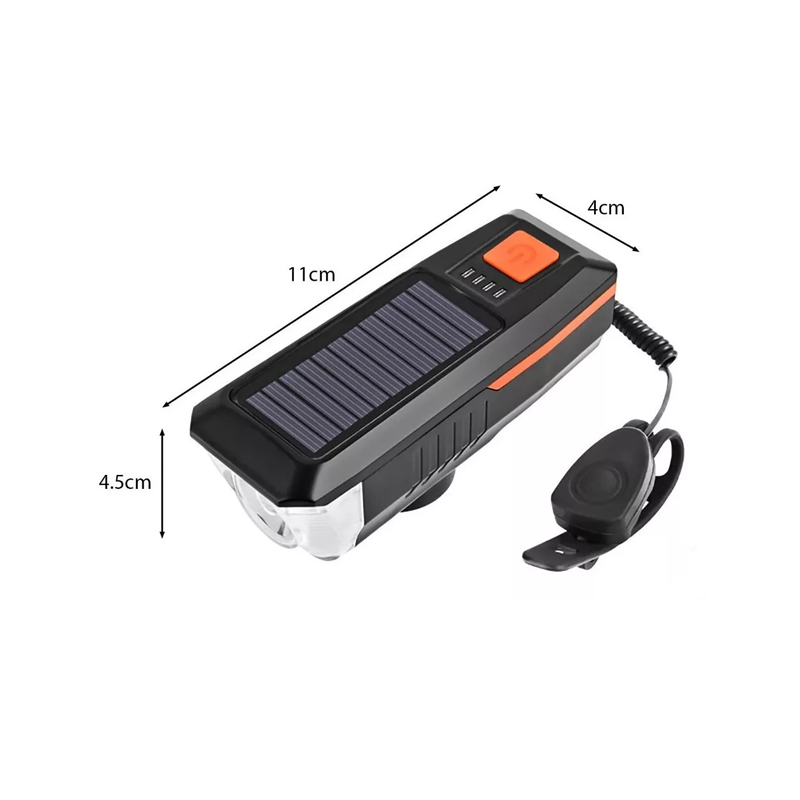 Luz Led Bicicleta Delantera Y Trasera Solar Y Usb Recargable