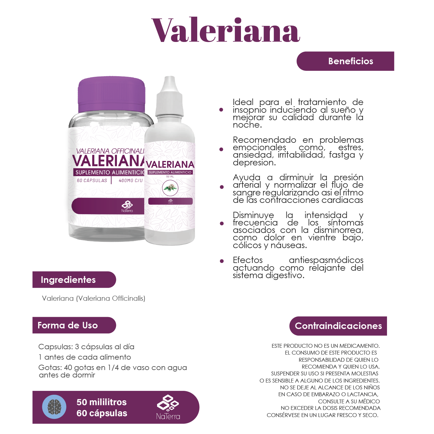 Valeriana NaTerra Gotas 50 mil