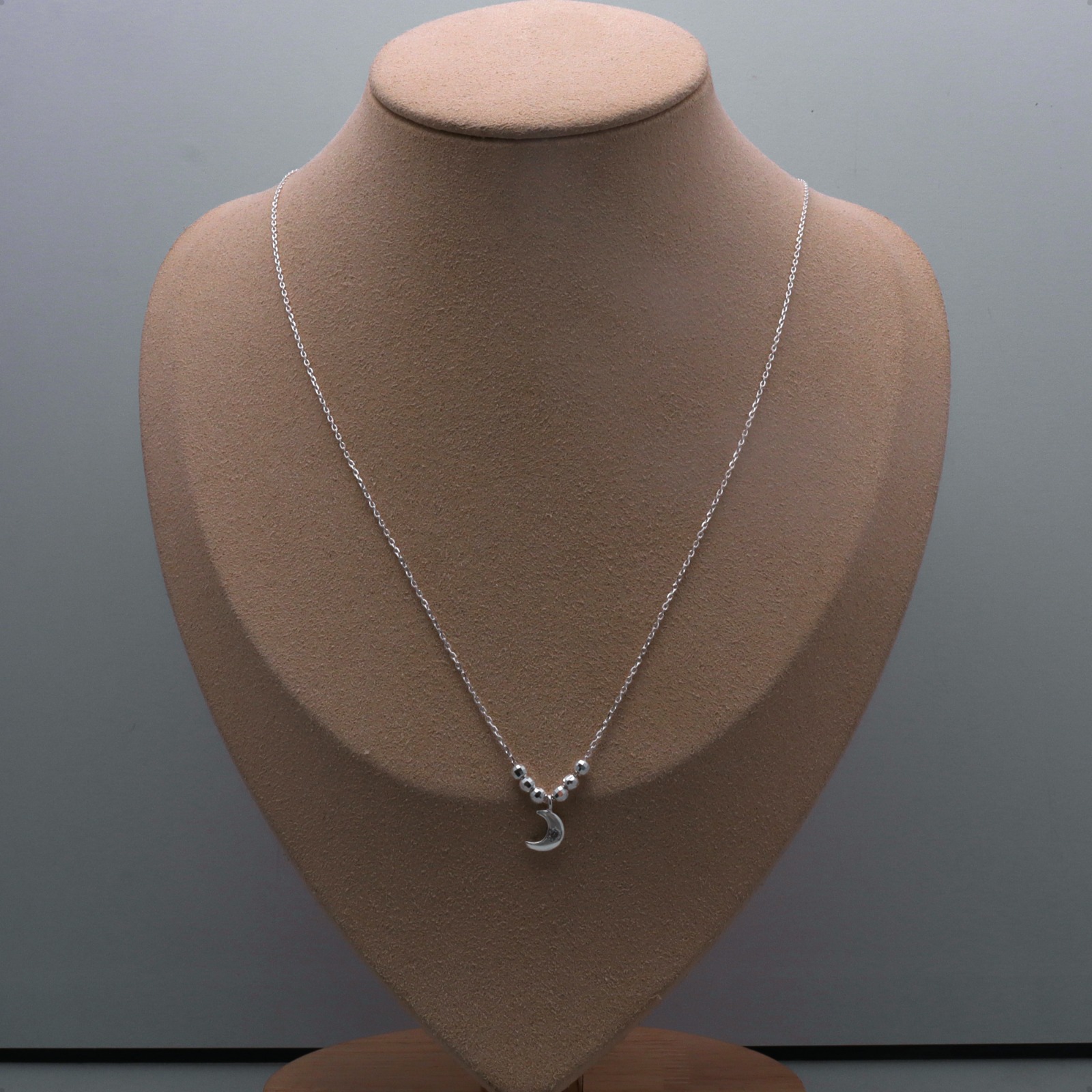 Collar Semanario Con Medalla / Dije Luna Plata Ley 925