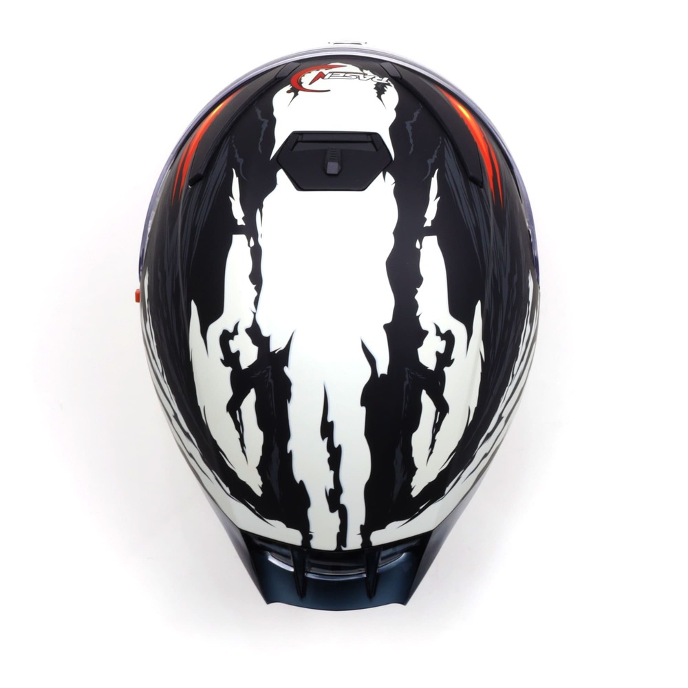 Casco cerrado para motocicleta RASEN Certificación DOT Color Negro con Rojo y Blanco