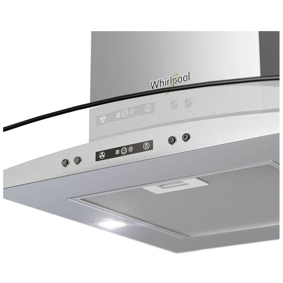 Campana Whirlpool de Isla 100 cm con vidrio Acero Inoxidable WHI9910S