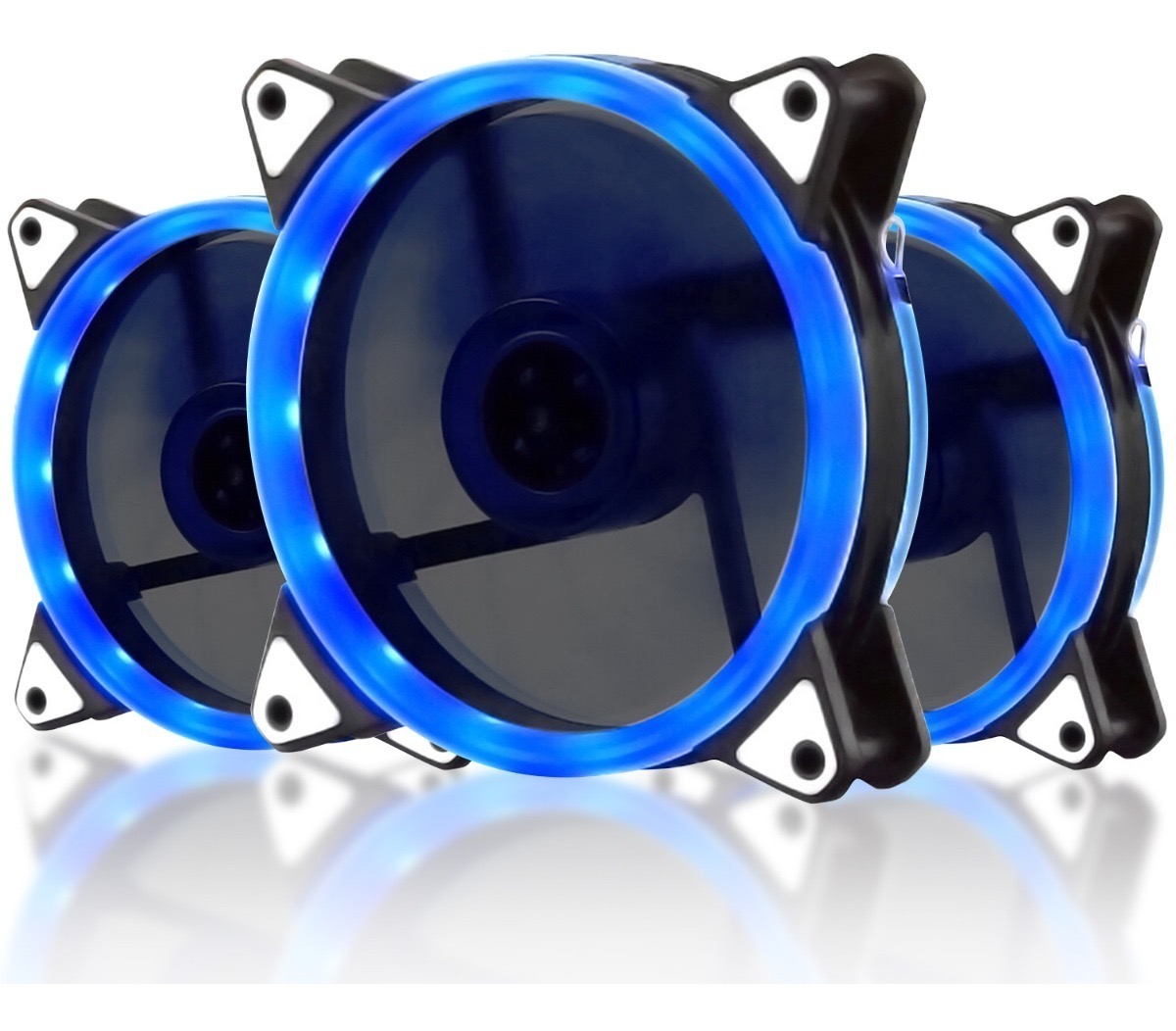 Kit De 3 Ventiladores Pc,120mm 1200rpm Disipador Rgb AZUL