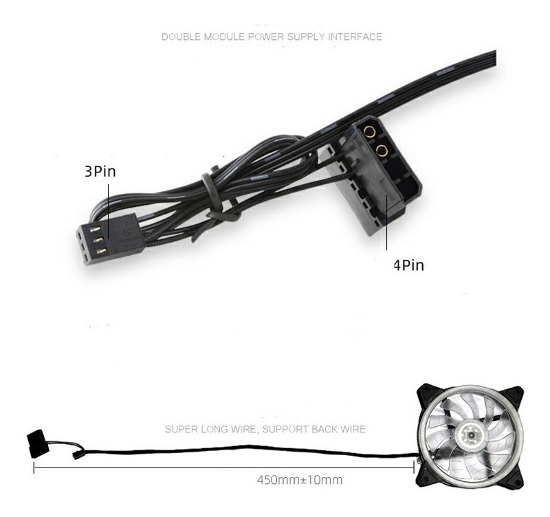 Kit De 3 Ventiladores Pc,120mm 1200rpm Disipador Rgb AZUL