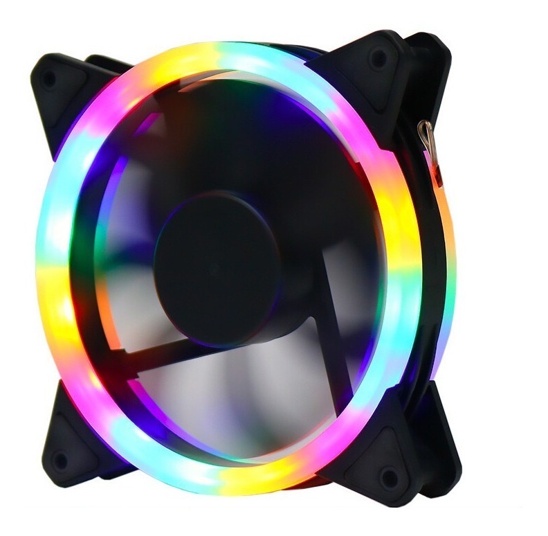 Kit De 3 Ventiladores Pc,120mm 1200rpm Disipador Rgb MULTICOLOR