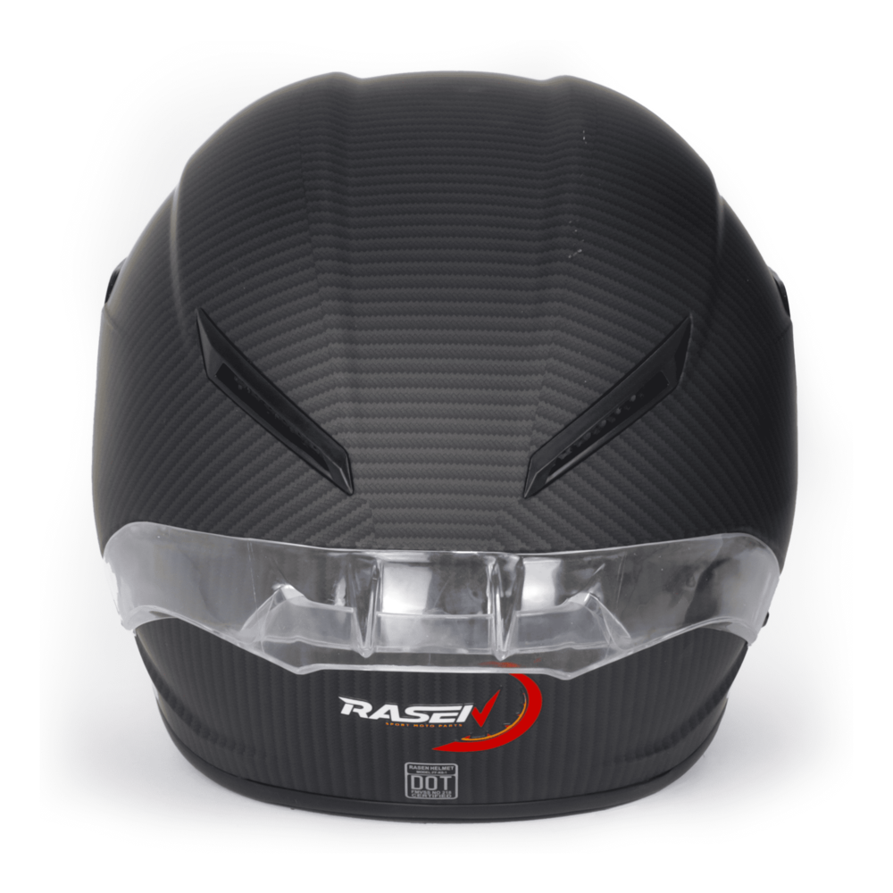 Casco para motocicleta cerrado RASEN Certificación DOT Fibra de carbono color Negro