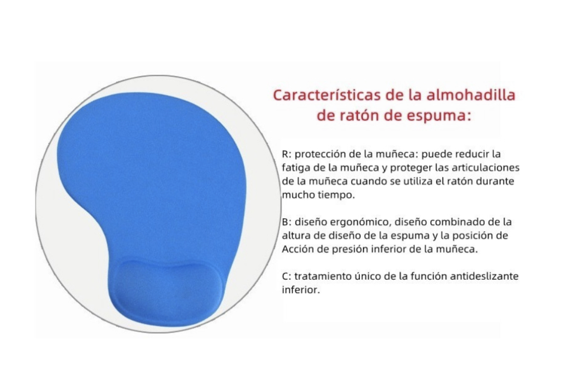 Mousepad Tapete Ergonomico De Gel Antideslizante Negro Raton Violetta