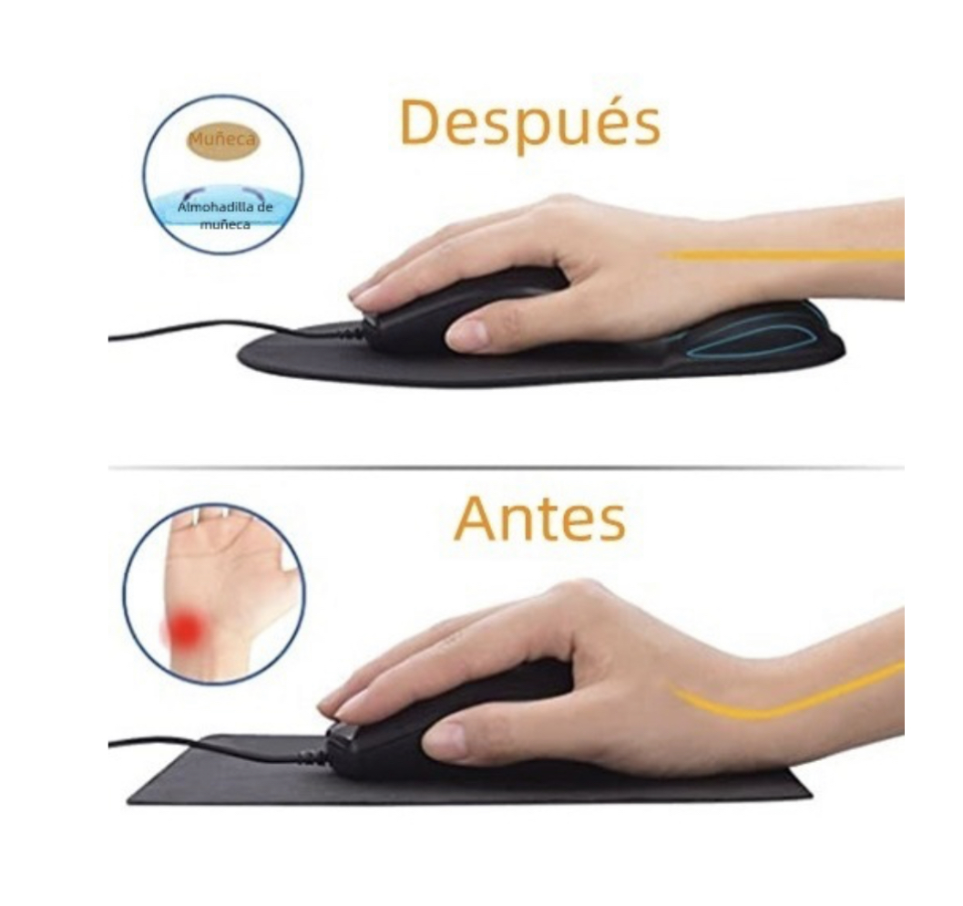 Mousepad Tapete Ergonomico De Gel Antideslizante Negro Raton Violetta