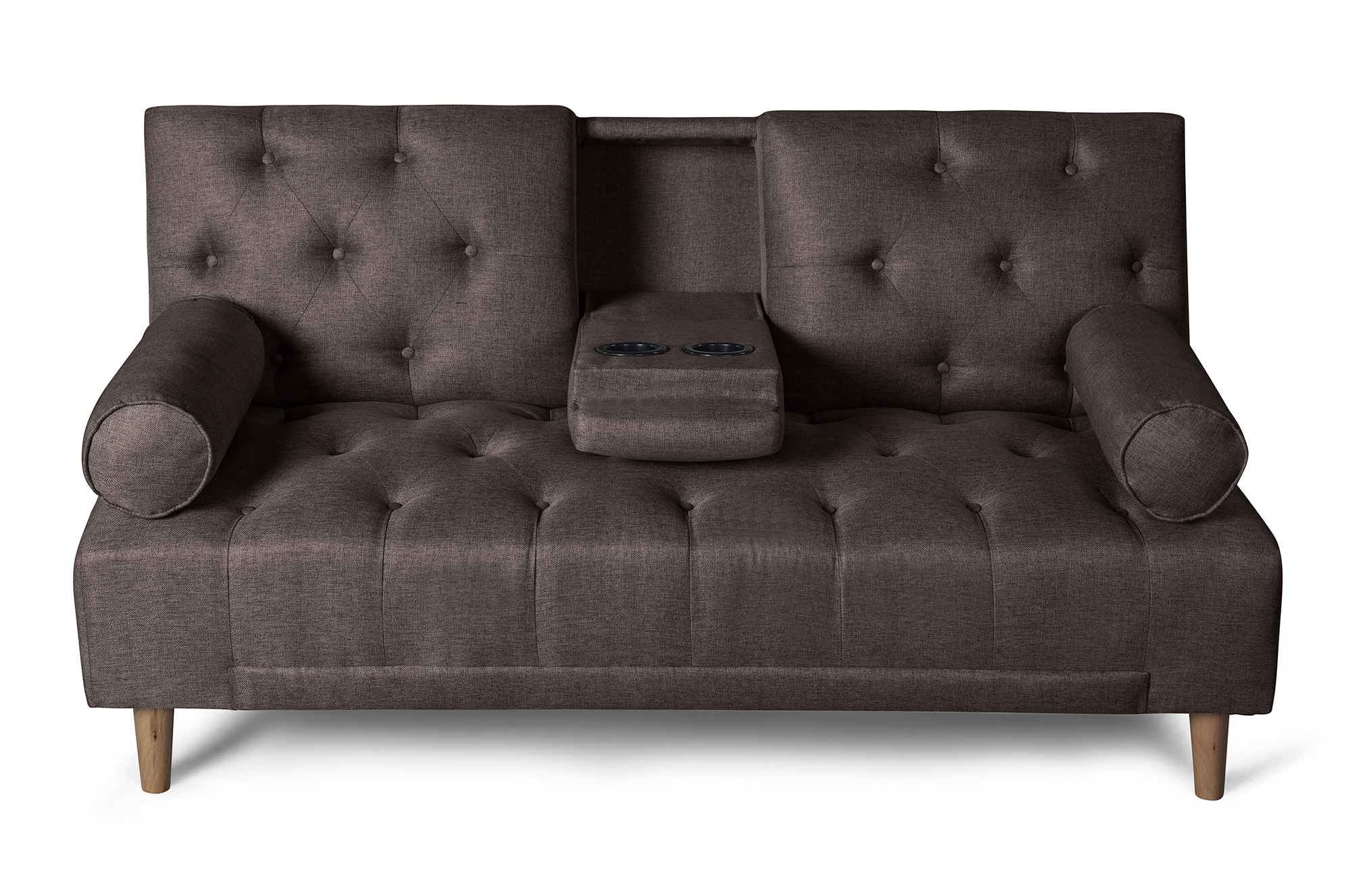 Poundex edda espresso faux on sale leather adjustable sofa bed