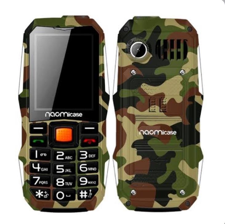 Celular USO RUDO Naomi Np6800 CAMUFLAJE con pila como Power Bank incluida