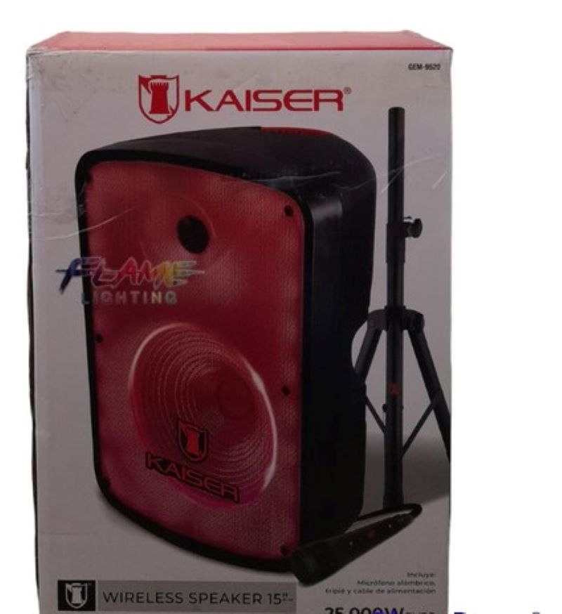 Bocina Flame Lighting Kaiser GEM-9520 Conexión Bluetooth 15" 