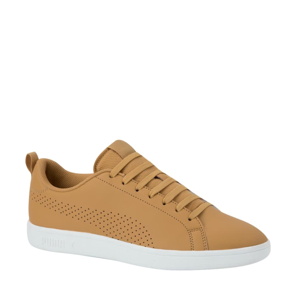 Tenis casual Smash Ace color café para hombre con agujeta, marca Puma, mod. 1034543