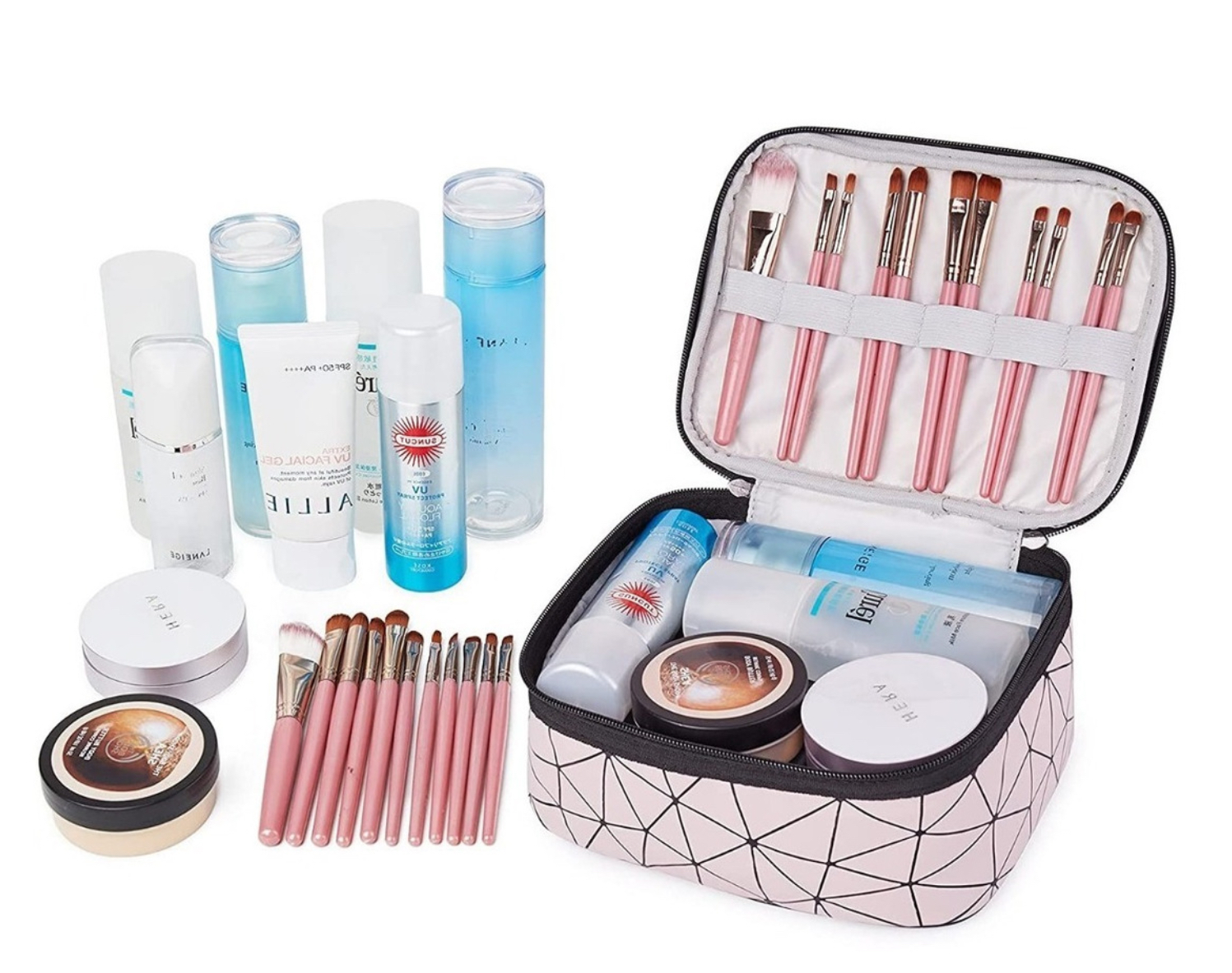 Bolsas De Maquillaje,bolsa De Cosméticos De Viaje Portátil Rosa Claro