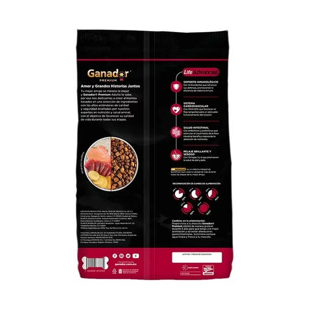 Alimento Ganador Premium para perro adulto de raza mediana y grande en bolsa de 4kg