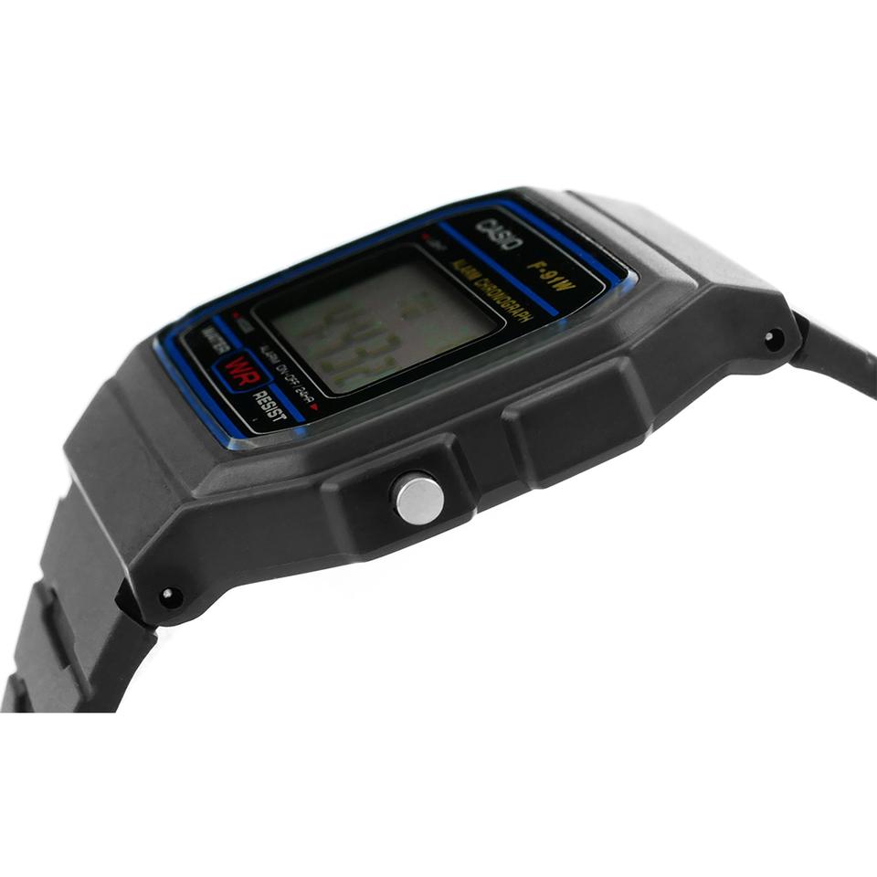 RELOJ PARA HOMBRE CASIO F-91W-1 DIGITAL MECANISMO DE CUARZO CORREA DE RESINA