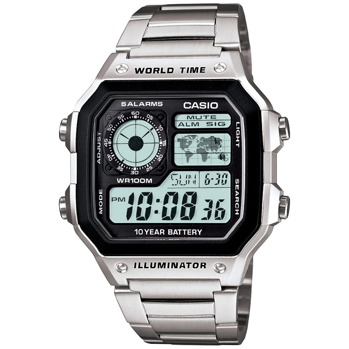 Reloj para Hombre Casio Royale Ae-1200whd Cronómetro Sumergible correa de acero inoxidable