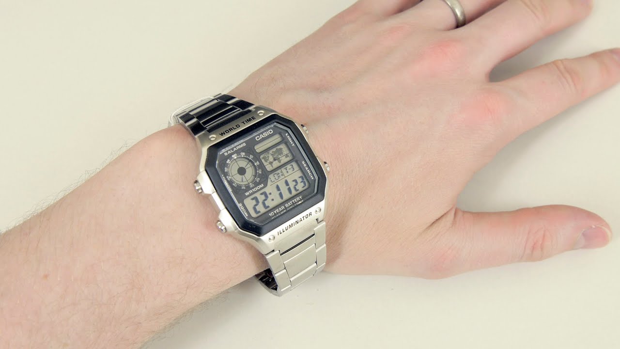 Reloj para Hombre Casio Royale Ae-1200whd Cronómetro Sumergible correa de acero inoxidable