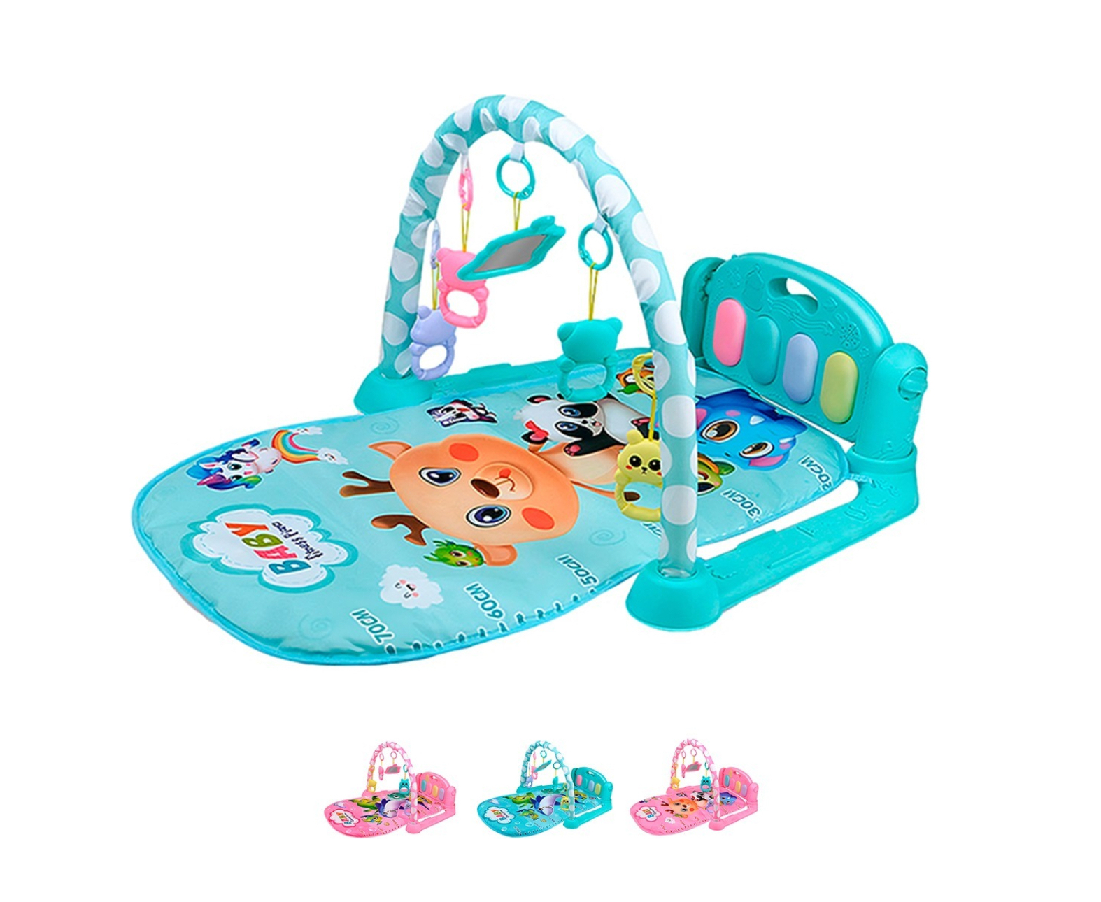 Gimnasio Piano Musical Tapete De Juegos Para Bebés Pataditas Azul Reno