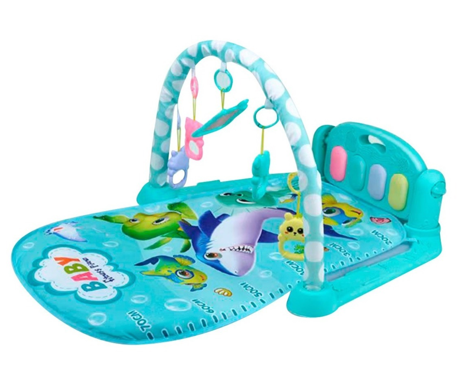 Gimnasio Piano Musical Tapete De Juegos Para Bebés Pataditas Azul Tiburón