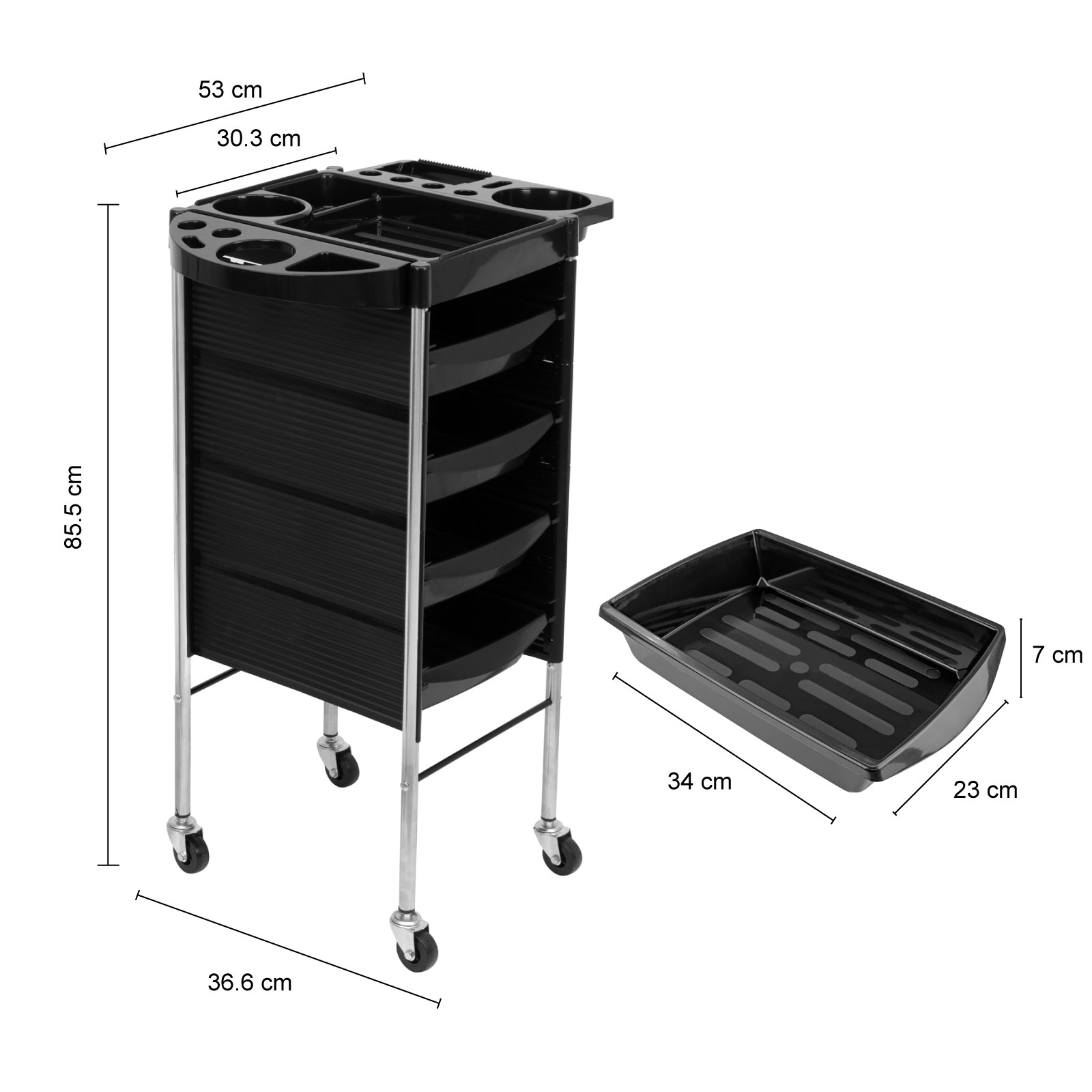Mesa Auxiliar Estetica Barberia Salon de Belleza 5 Niveles