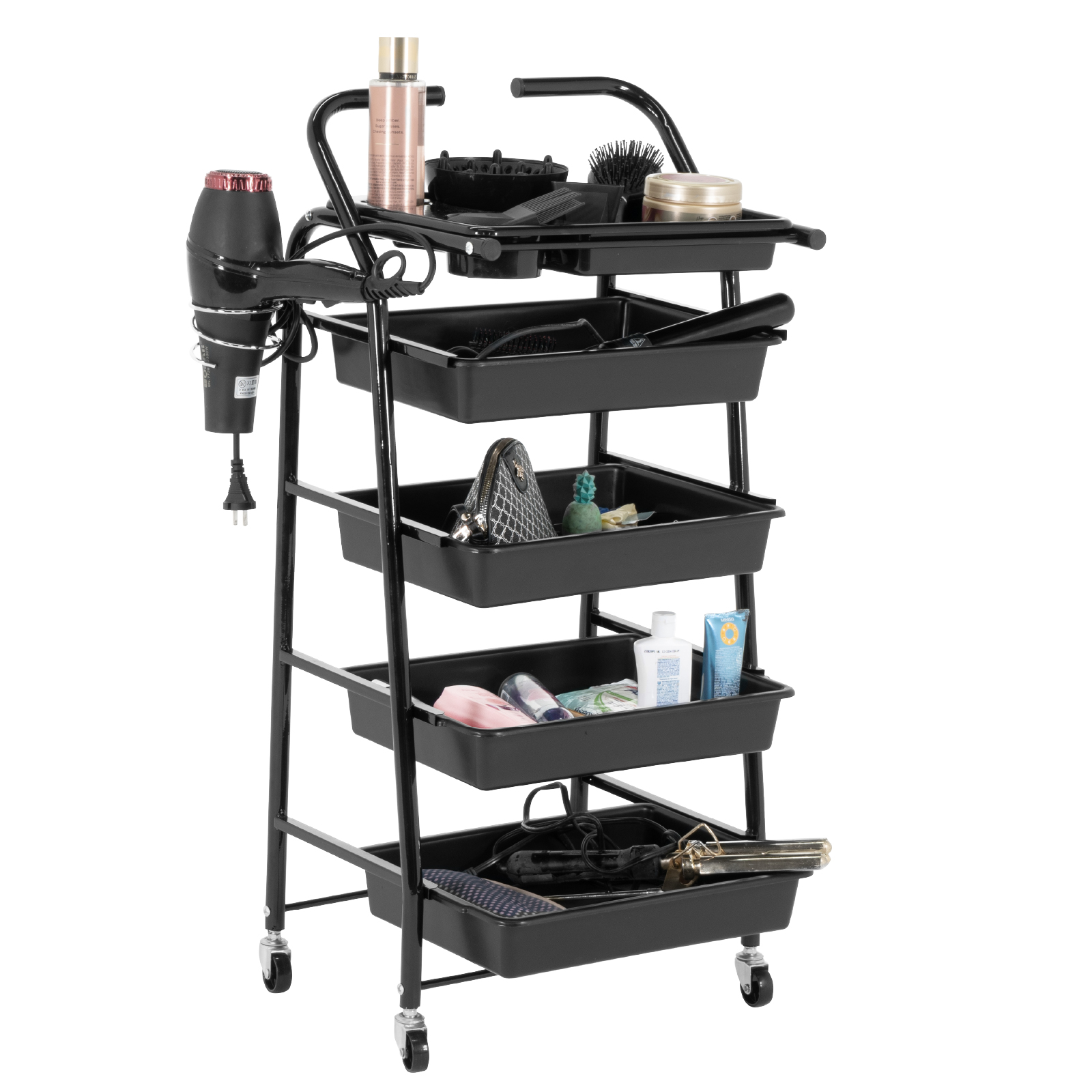 Carrito Auxiliar con Ruedas para Estética y Peluquería