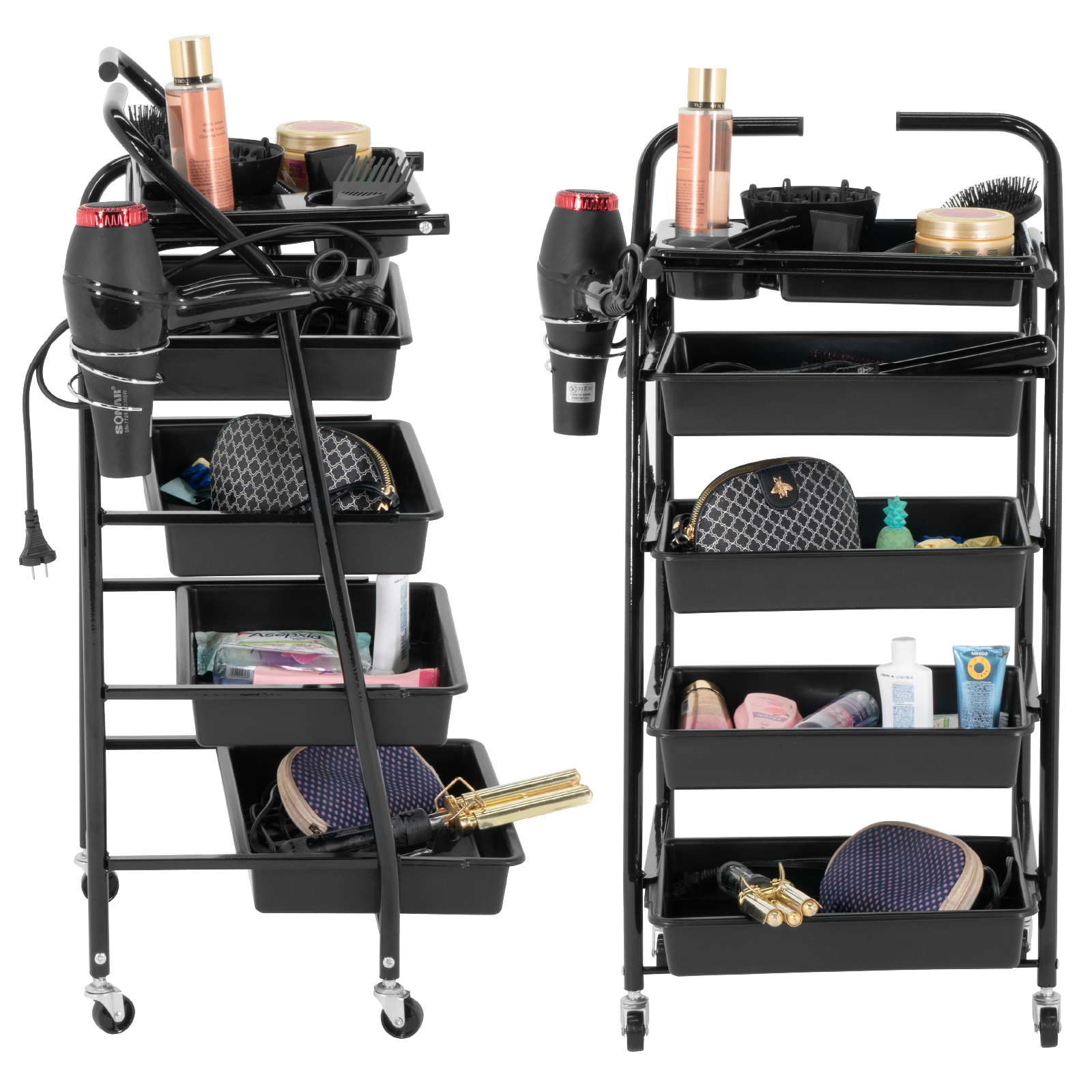 Carrito Auxiliar con Ruedas para Estética y Peluquería