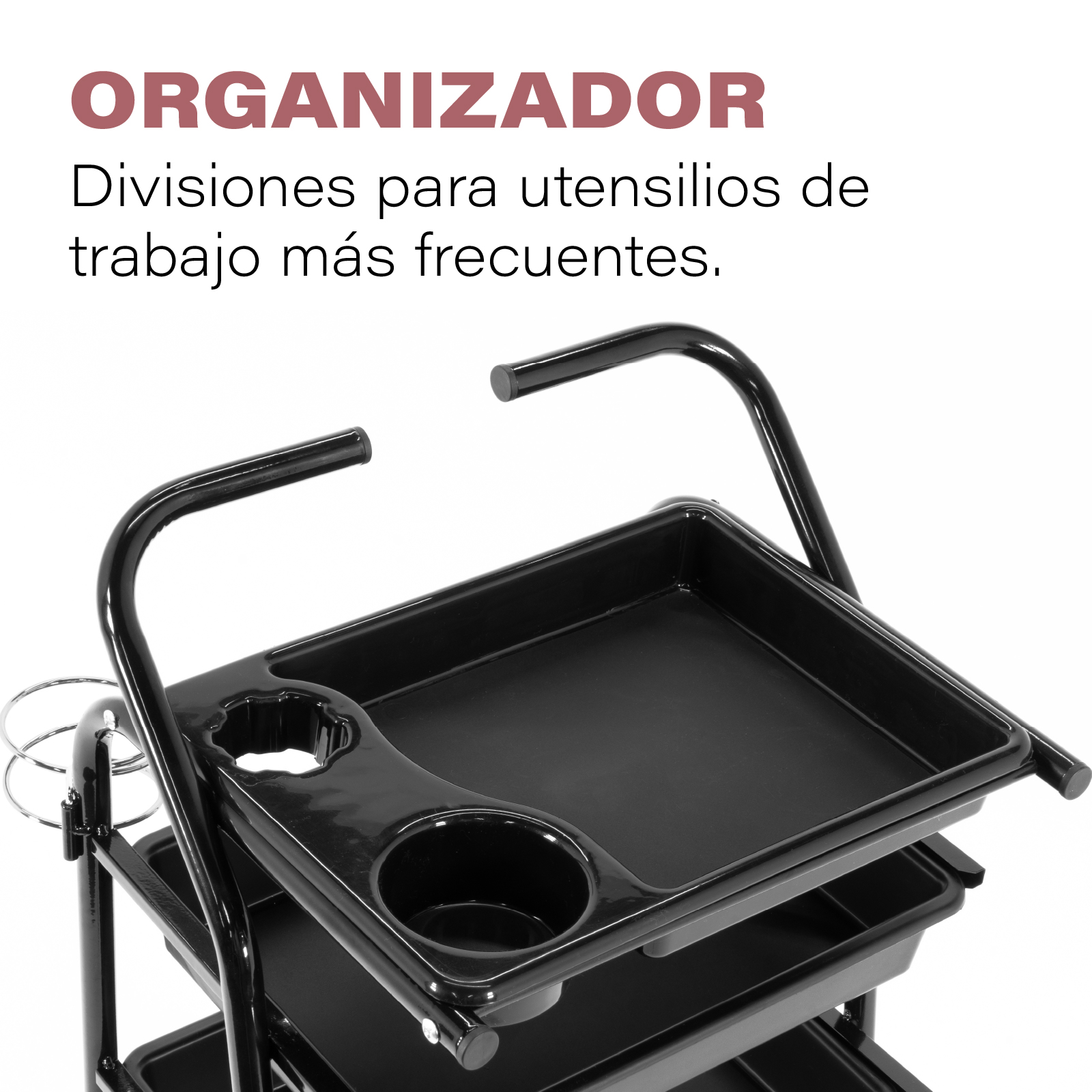 Carrito Auxiliar con Ruedas para Estética y Peluquería