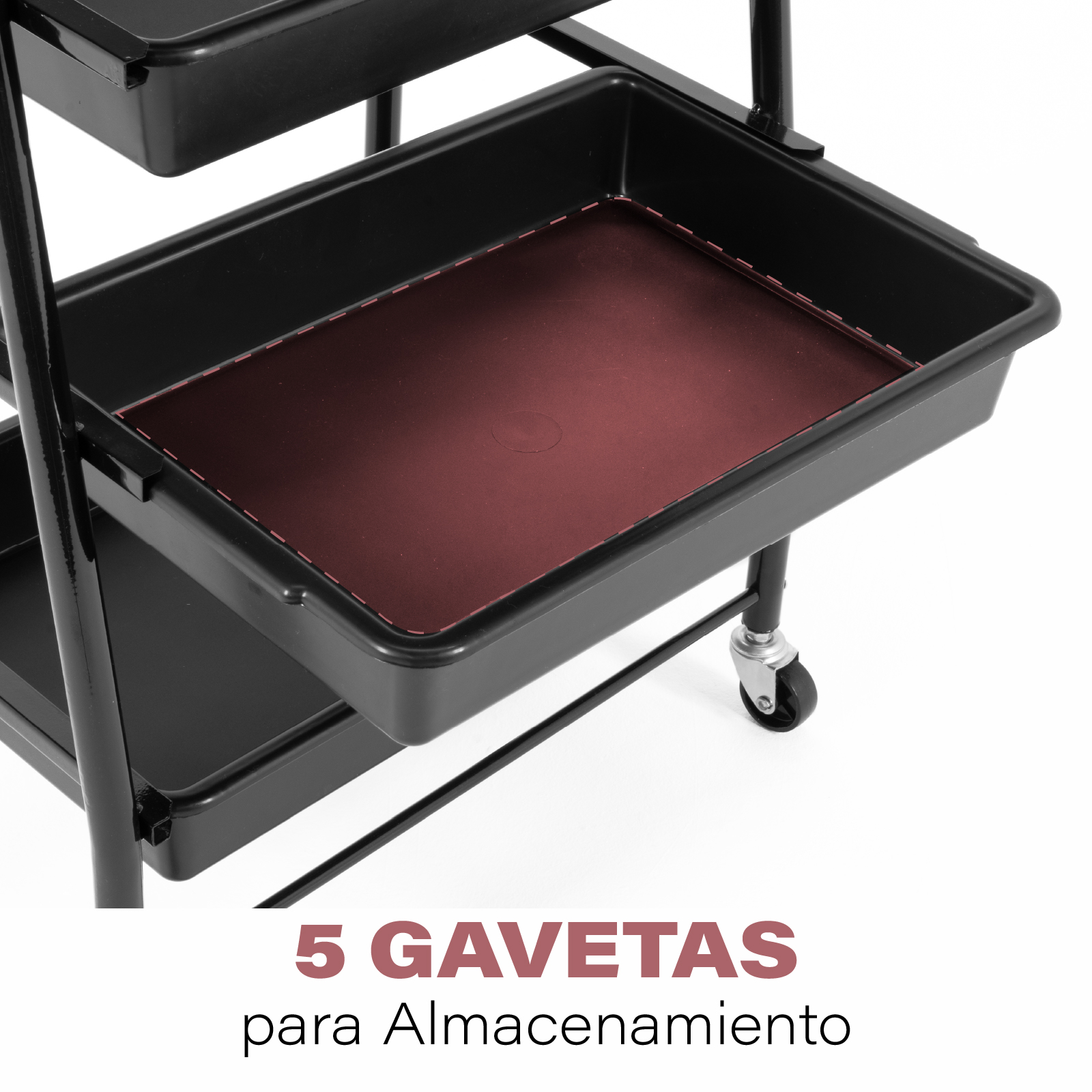 Carrito Auxiliar con Ruedas para Estética y Peluquería