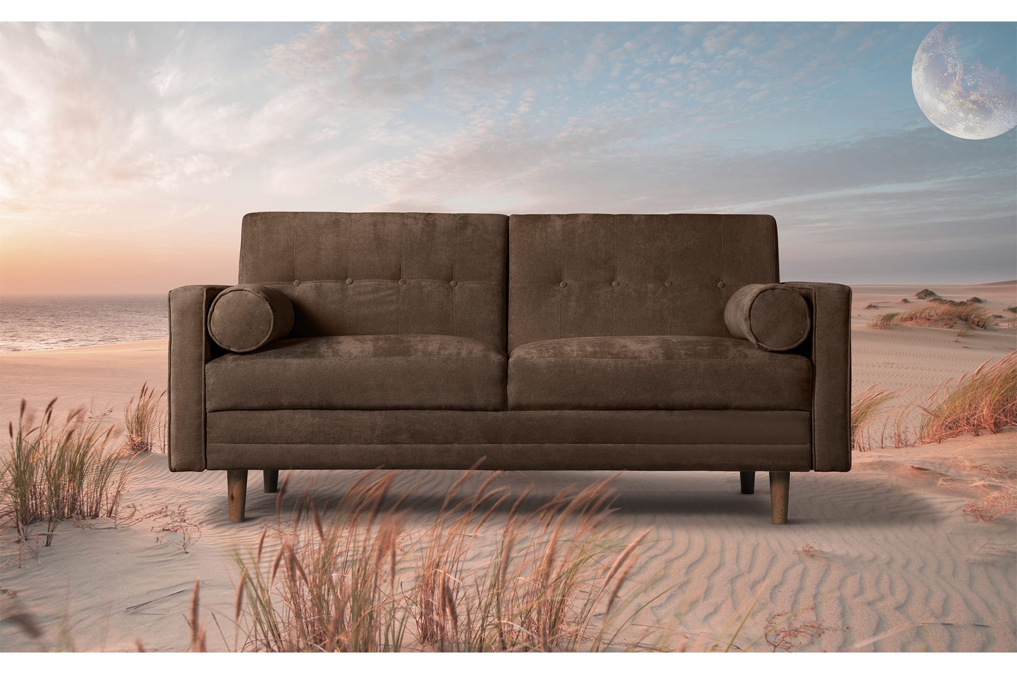 Sofá Cama Makora Bristol Chocolate con Tecnología Beehive AirFlex Foam