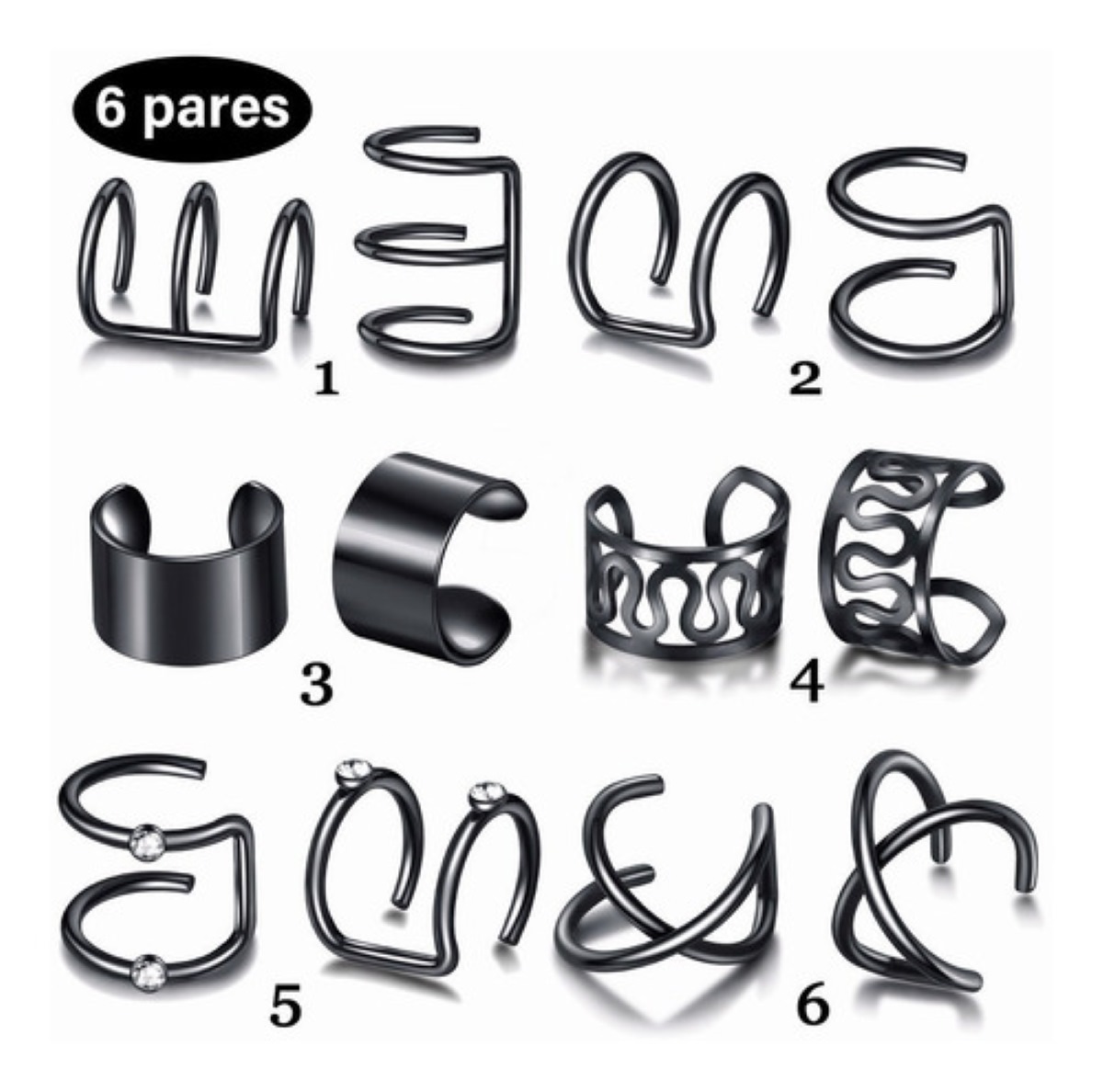 36pcs Clip Orejas Aretes Earcuff Trepadores Sin Perforación