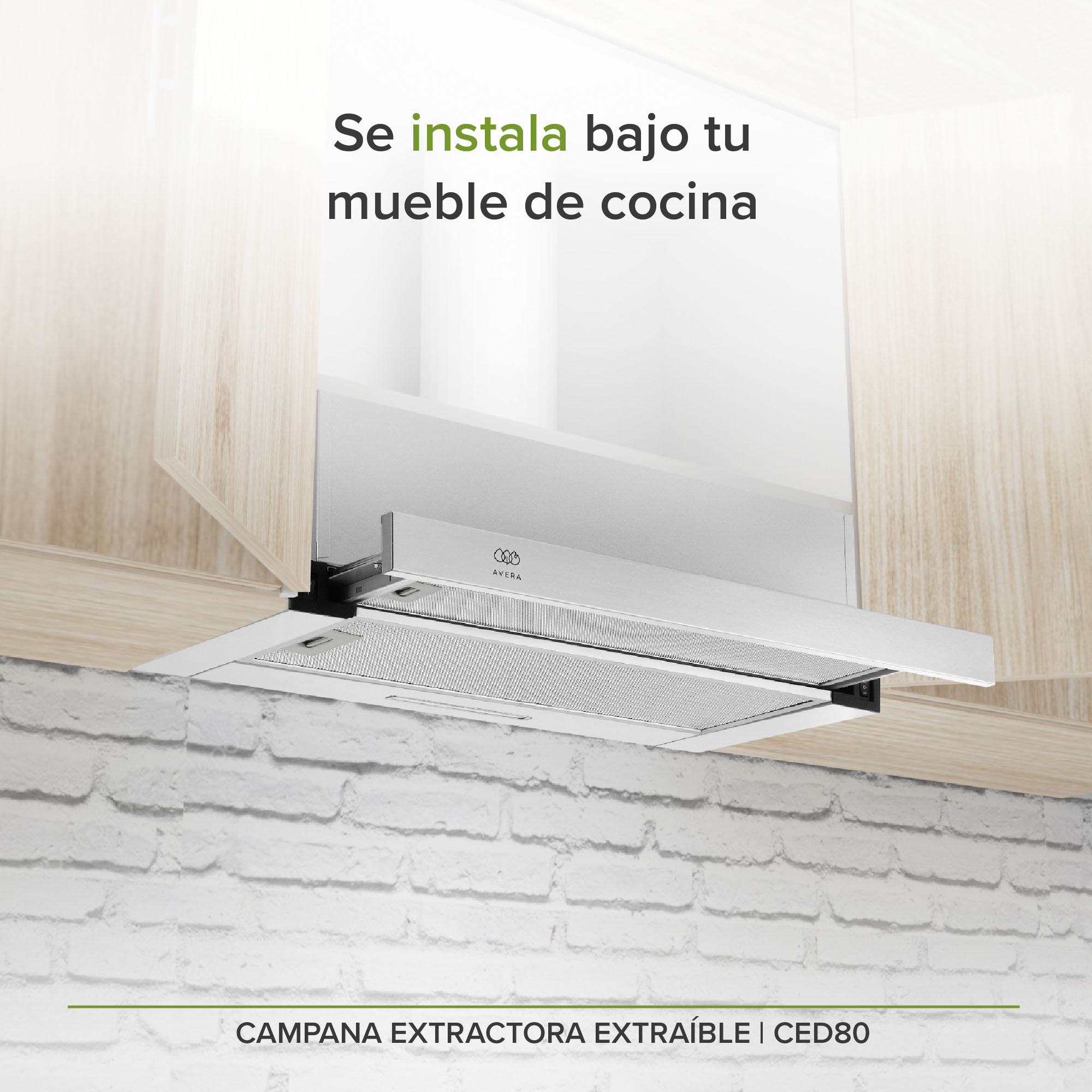 Campana Extractora Deslizable 80 CM Oculta  Avera CED80 