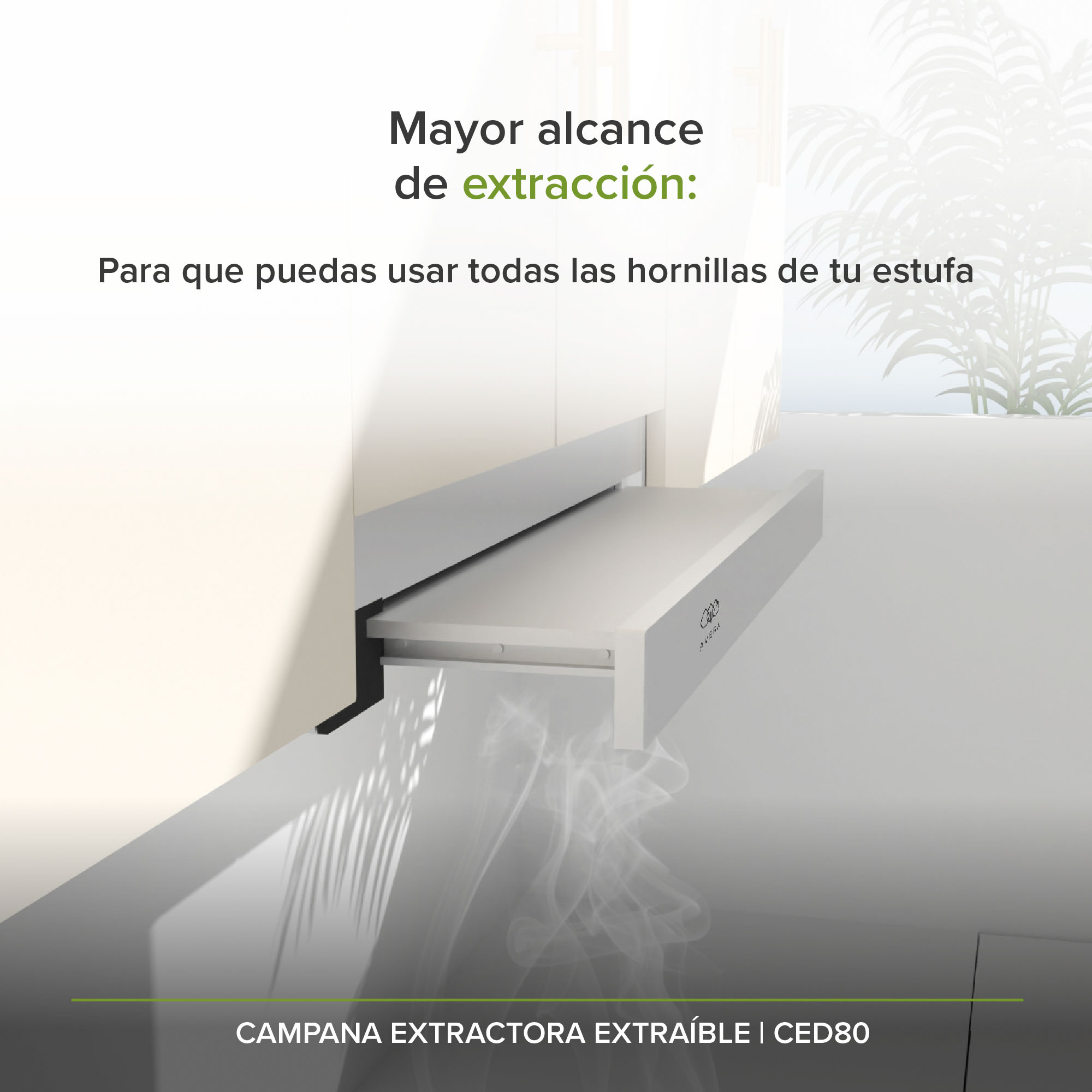 Campana Extractora Deslizable 80 CM Oculta  Avera CED80 