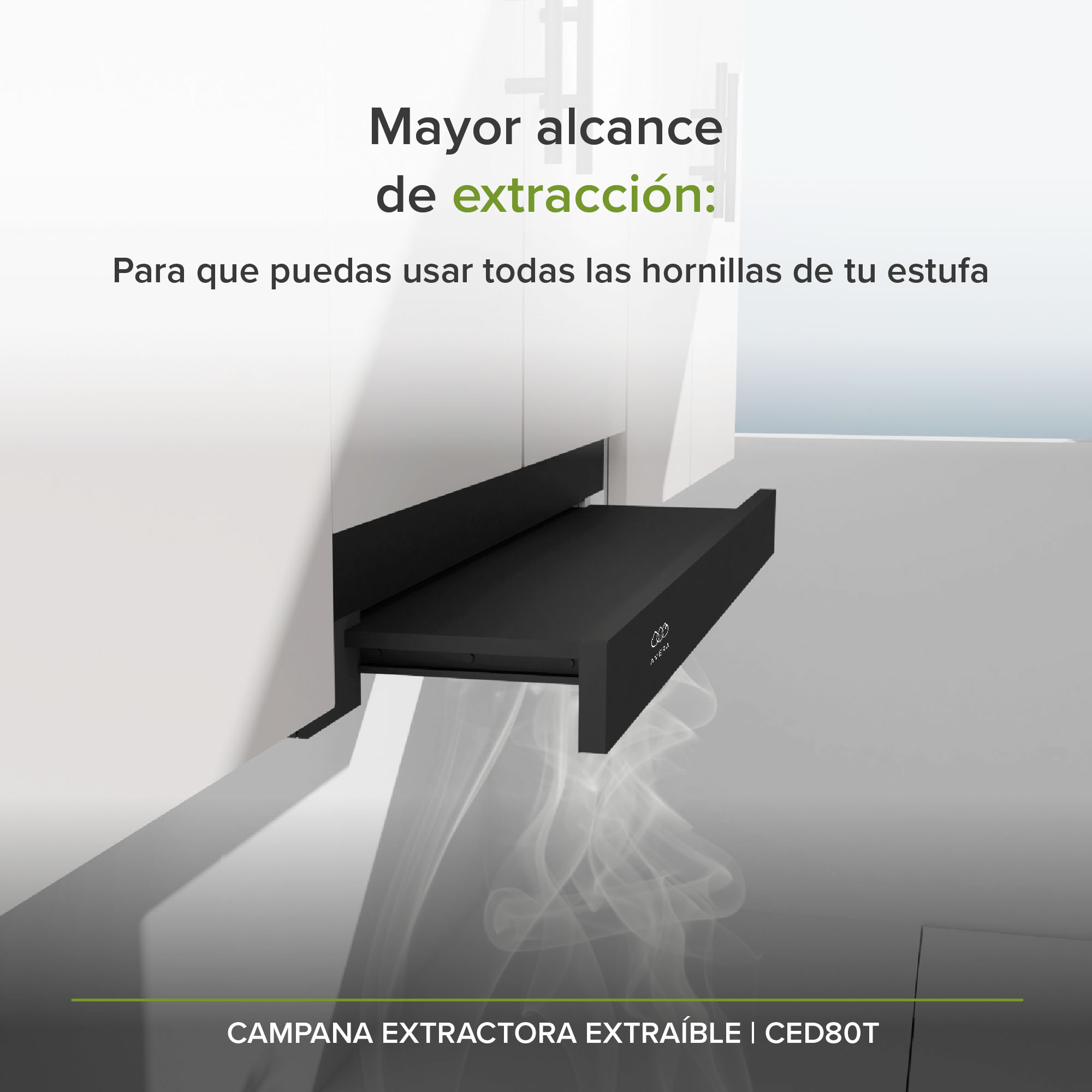 Campana Extractora Deslizable 80 CM Oculta  Avera CED80T 