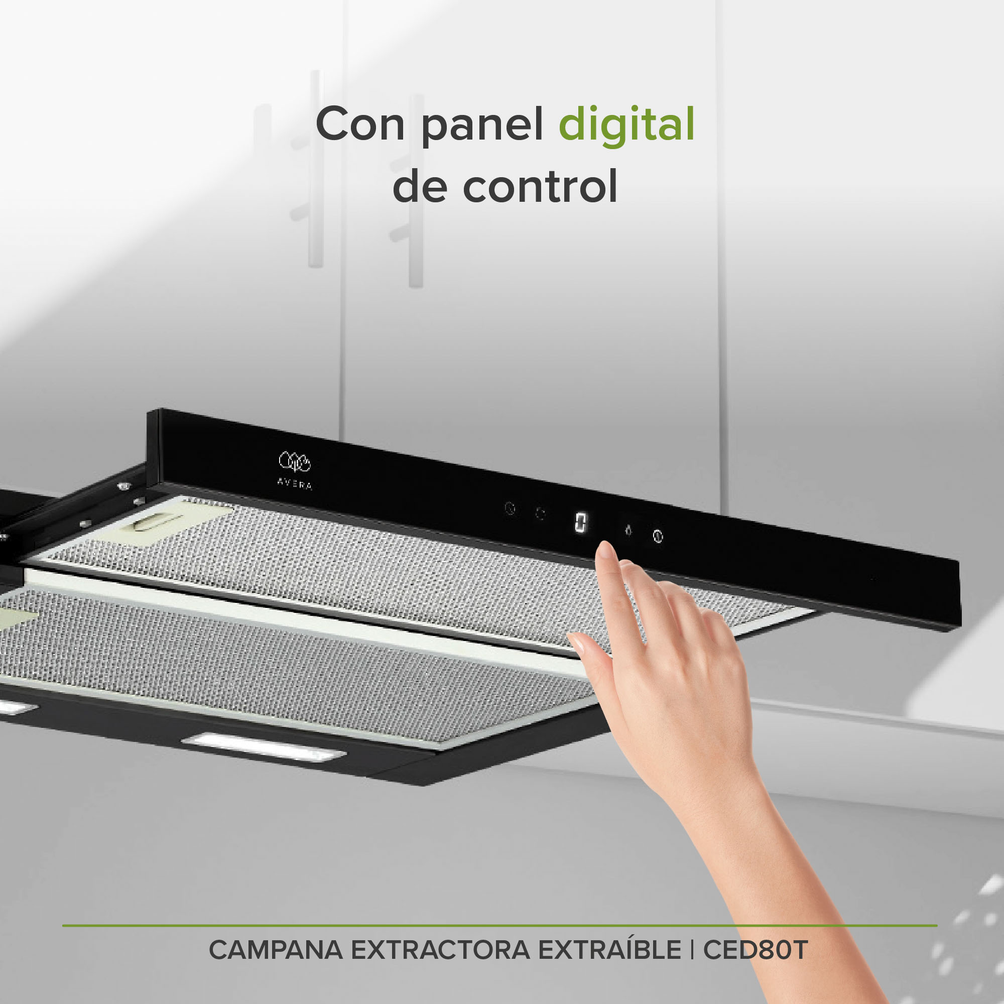 Campana Extractora Deslizable 80 CM Oculta  Avera CED80T 