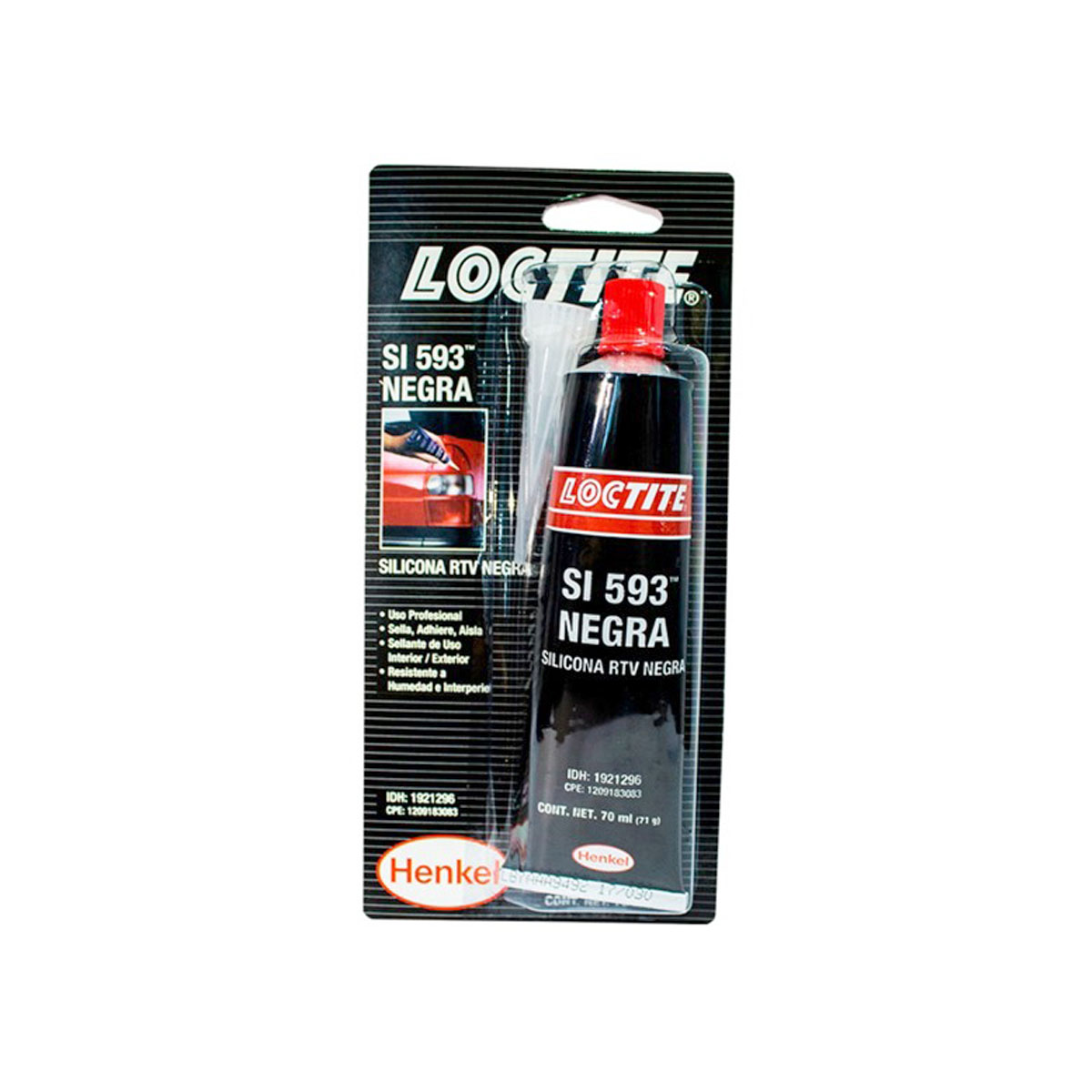Silicona RTV Negro SI 593 70ML, LOC-285951 LOCTITE