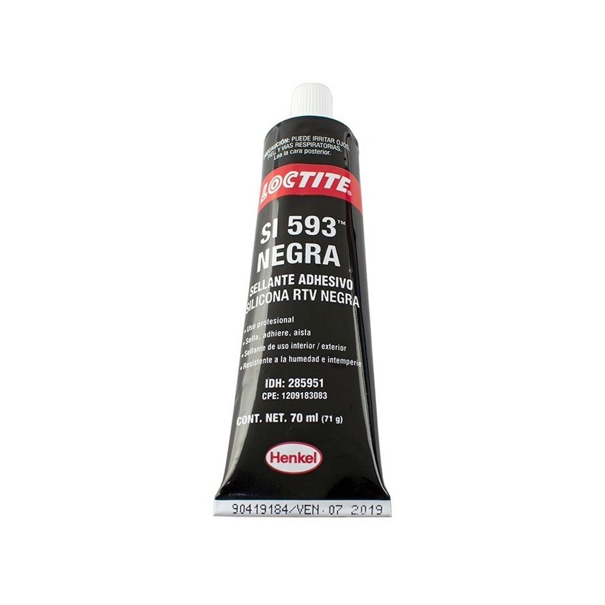 Silicona RTV Negro SI 593 70ML, LOC-285951 LOCTITE