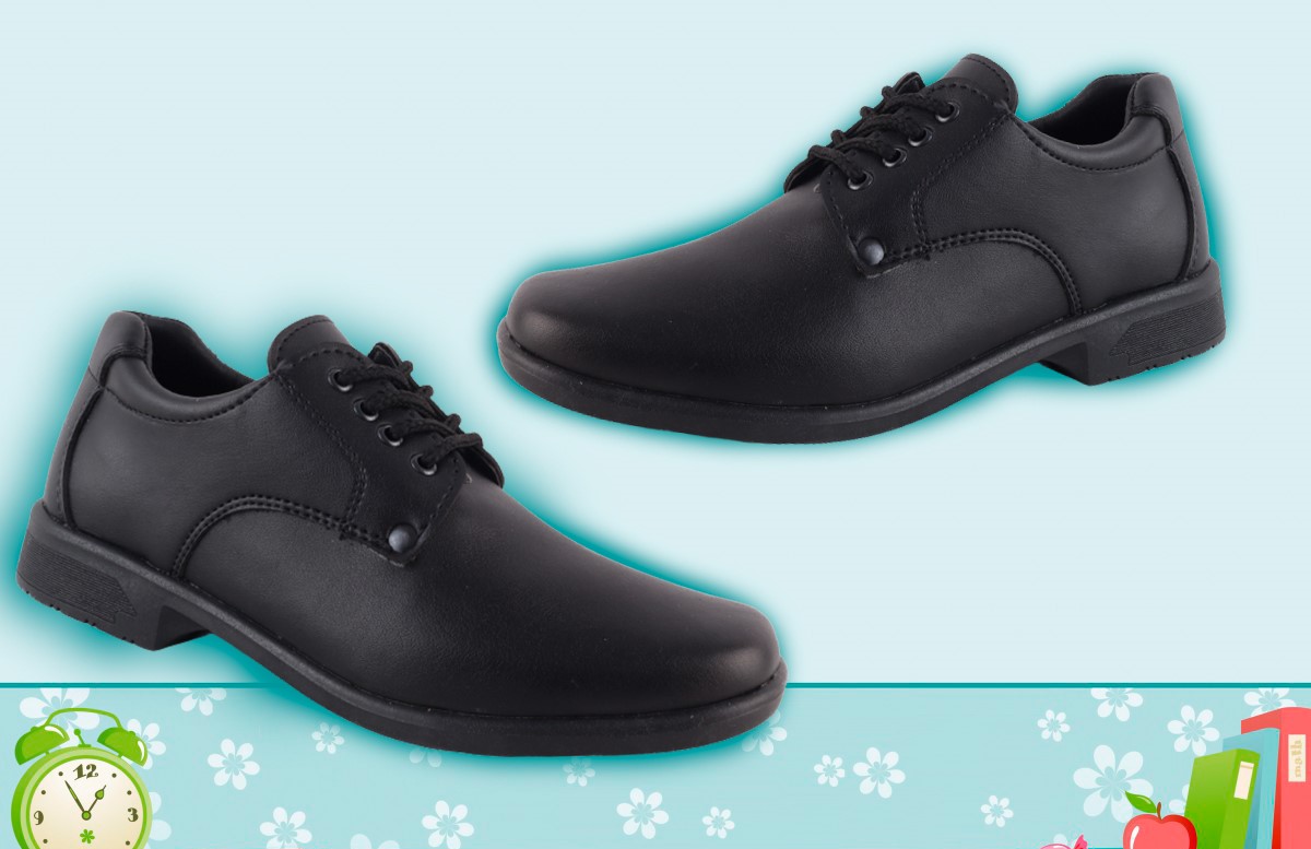 Zapato Escolar Niño casual moderno Negro agujetas 416-0-n