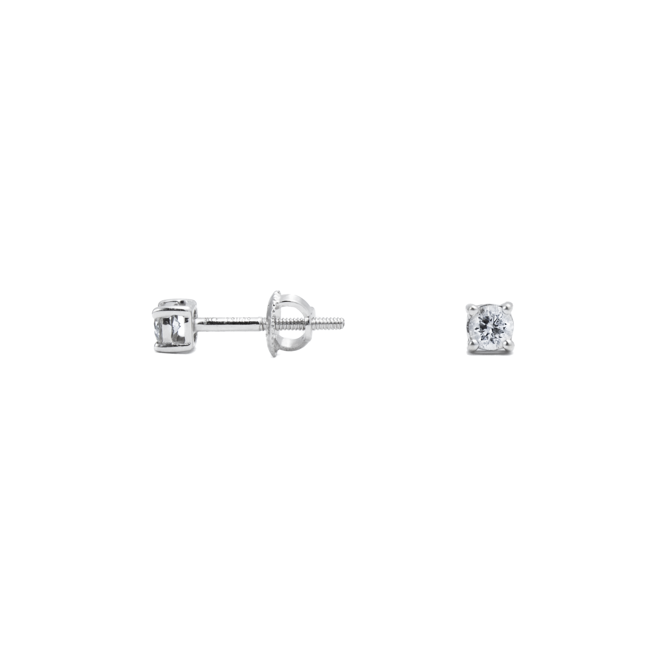 Aretes Diamantes 20 Puntos Oro Blanco 14 Kilates.