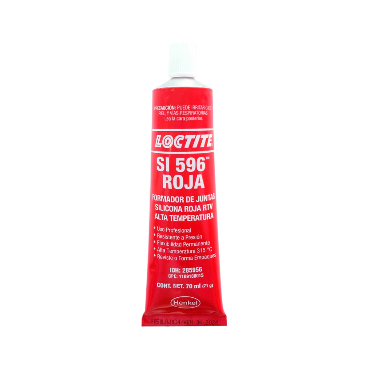 Silicona RTV Roja para Alta Temperatura SI 596 70ML, LOC-285956 LOCTITE