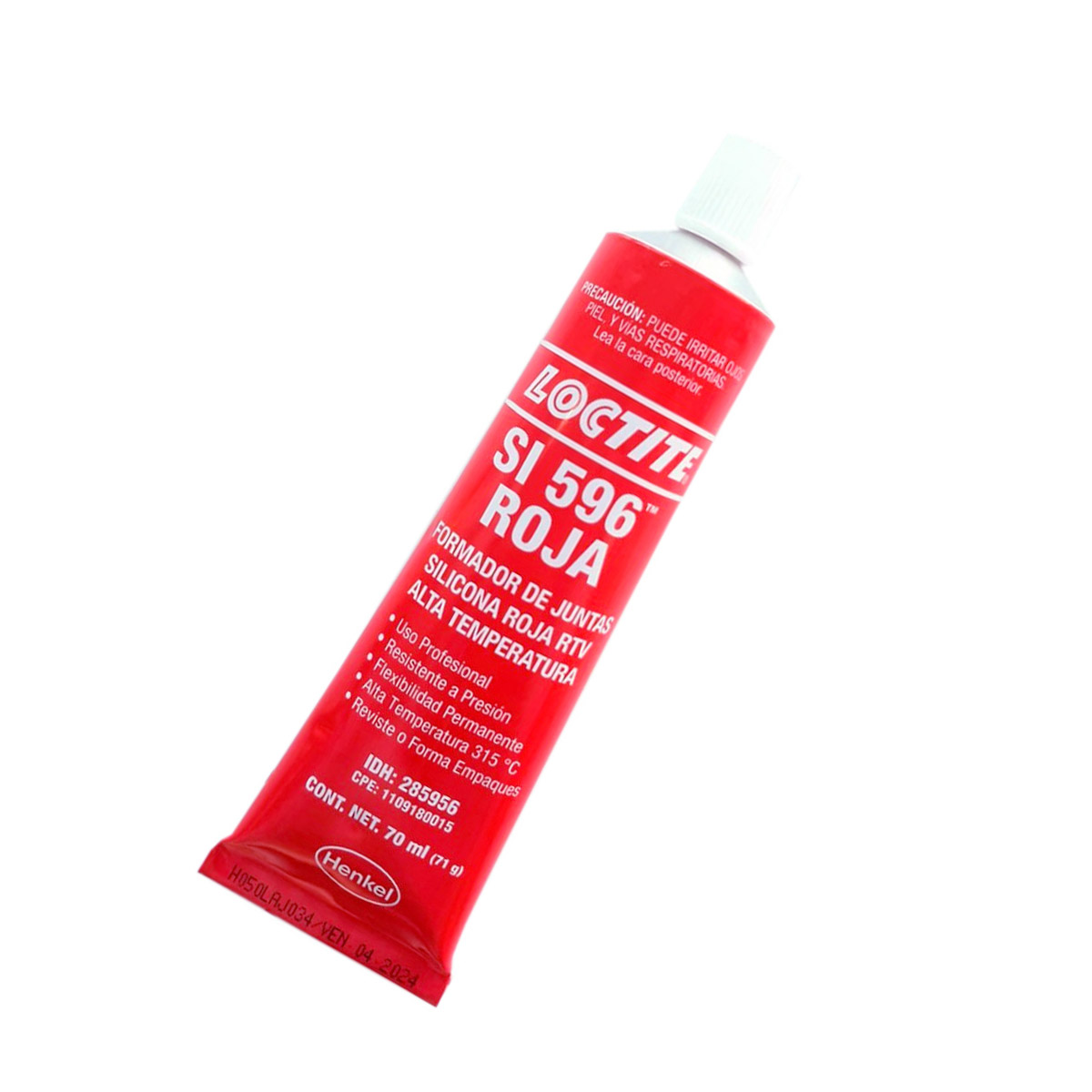 Silicona RTV Roja para Alta Temperatura SI 596 70ML, LOC-285956 LOCTITE