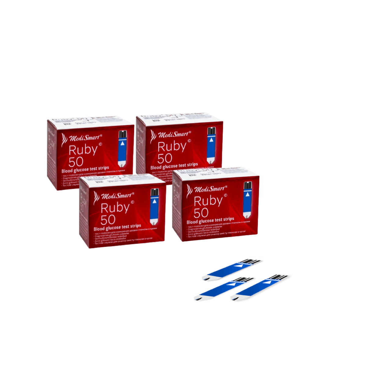 Tiras reactivas para glucómetro Ruby - caja con 200 pruebas - MediSmart