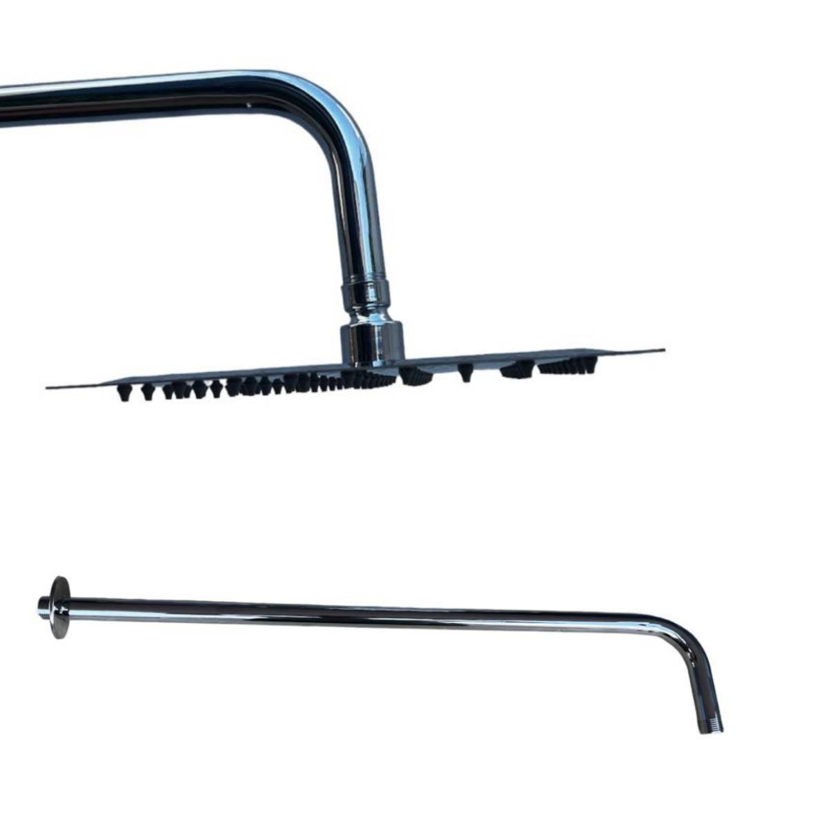 Brazo Para Regadera Cromado De 70 Cm Acero Inox Con Chapeton