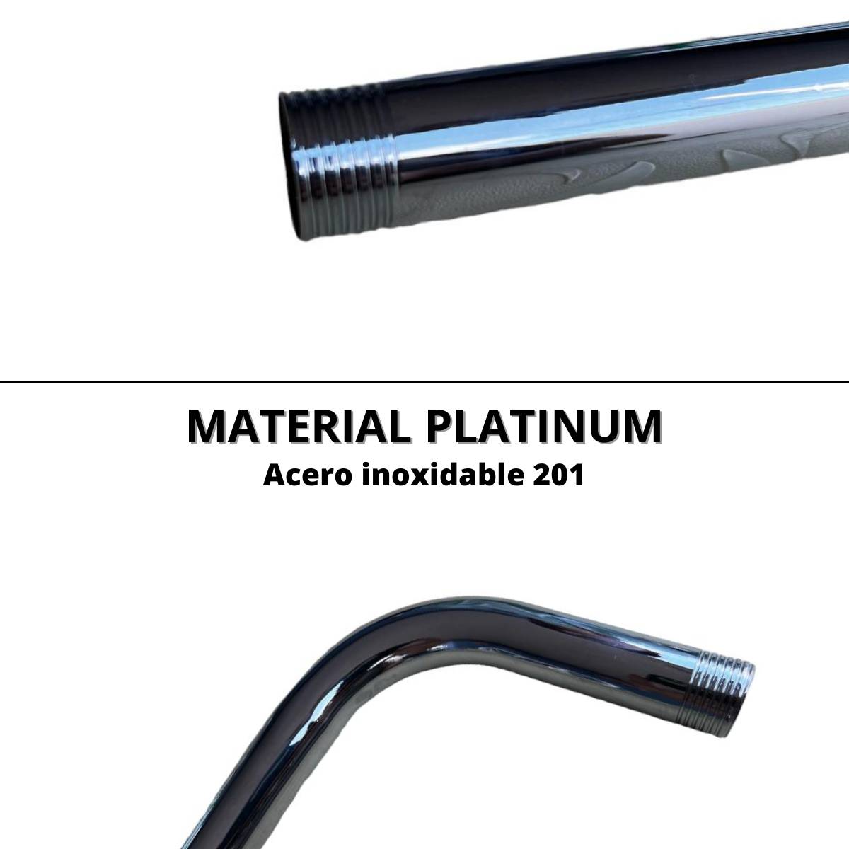 Brazo Para Regadera Cromado De 70 Cm Acero Inox Con Chapeton