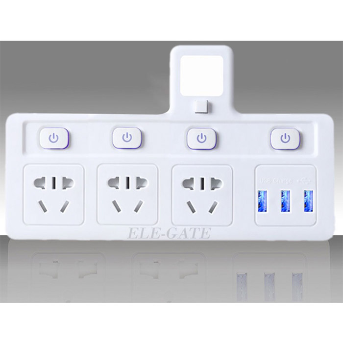 Multicontacto de Habitación Luz Nocturna Interruptor con puertos USB
