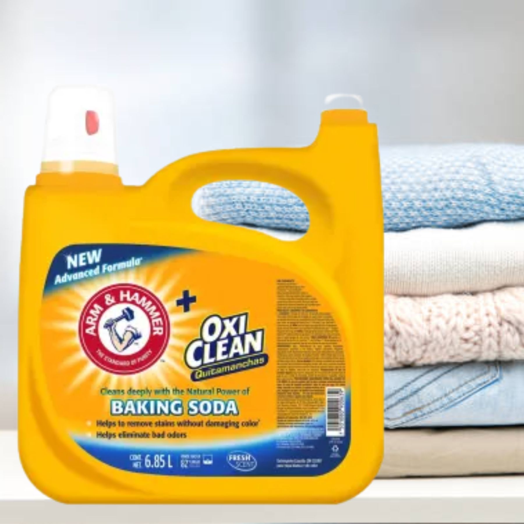 Detergente Líquido Oxiclean 6.85L Arm y Hammer SMS- AMARILLO
