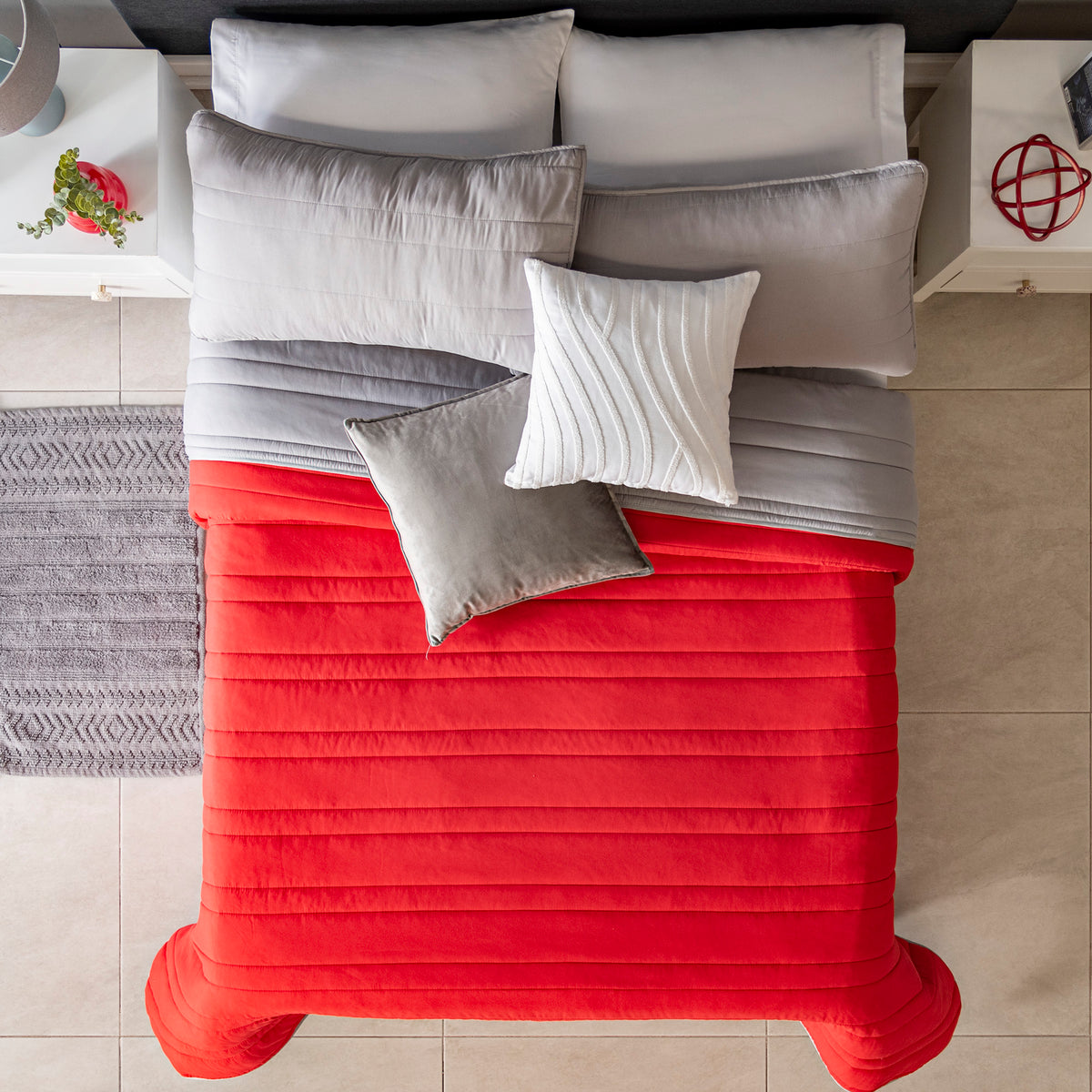 Edredón Basic Rojo King size- Vianney 
