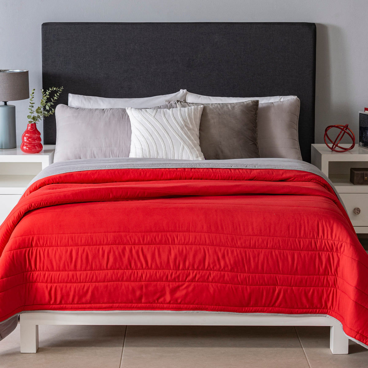 Edredón Basic Rojo King size- Vianney 