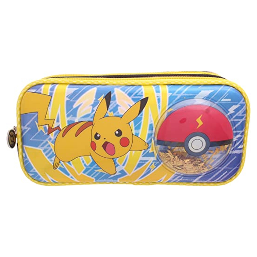 Lapicera Escolar Doble Cierre Ruz Pokemon Pikachu 163472 Ball