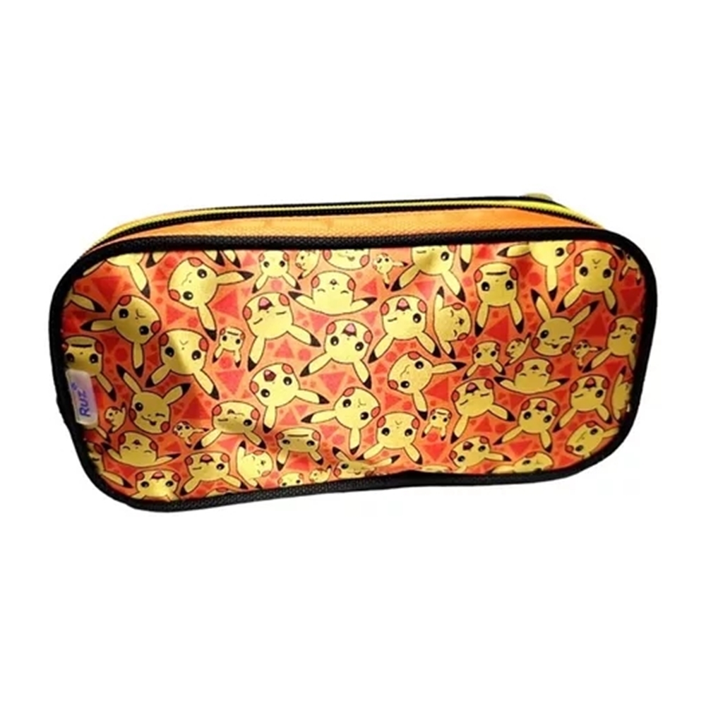 Lapicera Escolar Doble Cierre Ruz Pokemon Pikachu 163472 Ball